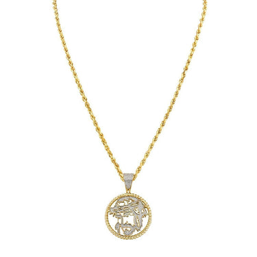 Yellow Diamond Jesus Head Pendant 10k Yellow Gold 0.42 Ctw
